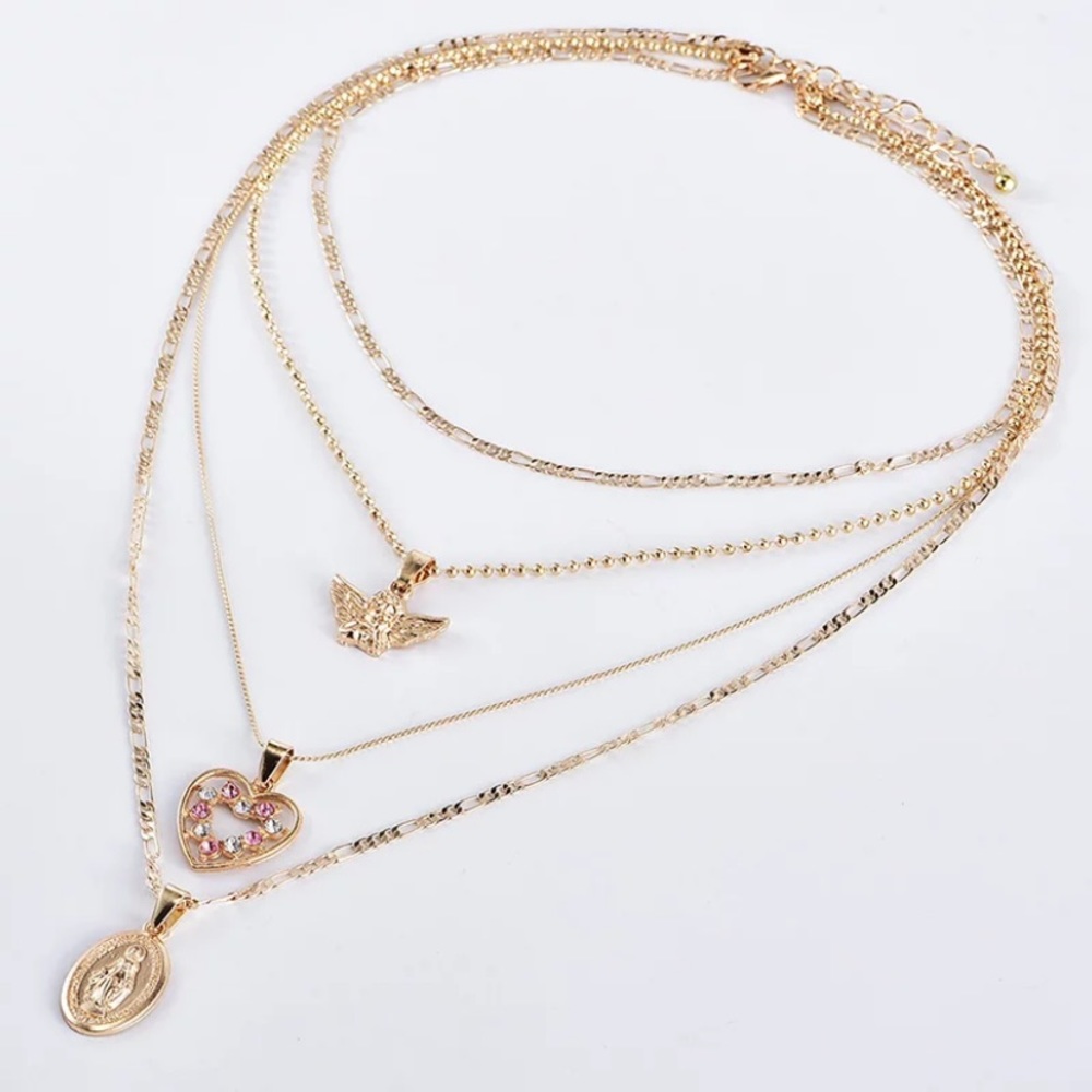 LAST ONE!  gold angel heart mary necklace ✰ - Picture 4 of 5